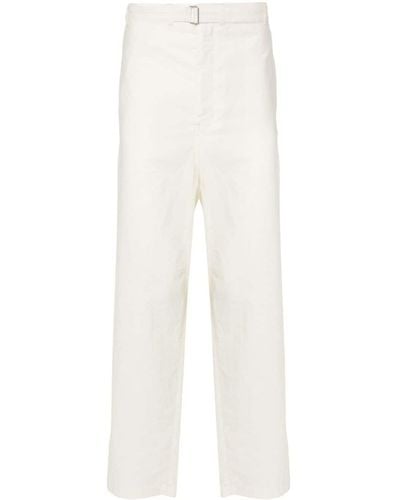 Lemaire Pantalones ajustados con cinturón - Blanco