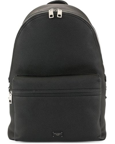 Dolce & Gabbana Logo Plaque Backpack - Black