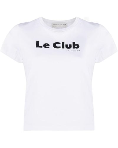 SHOREDITCH SKI CLUB Le Club-print T-shirt - White