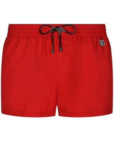 Dolce & Gabbana Dg-logo Swim Shorts - Red