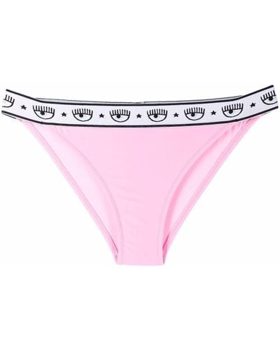 Chiara Ferragni Women's Logomania Pink Stretch Fabric Bikini Briefs
