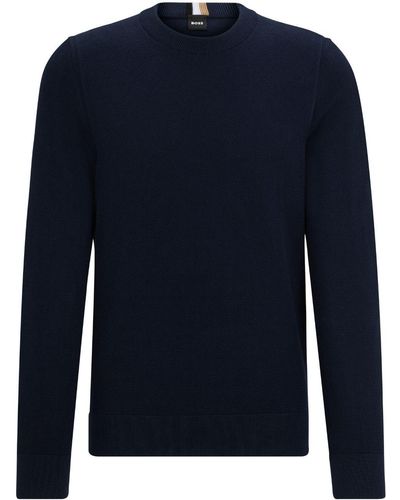 BOSS Pullover mit rundem Ausschnitt - Blau