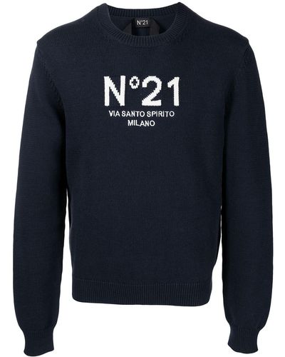 N°21 ロゴ セーター - ブルー