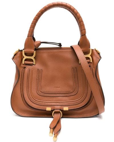 Chloé Marcie Double Carry Tote Bag - Brown