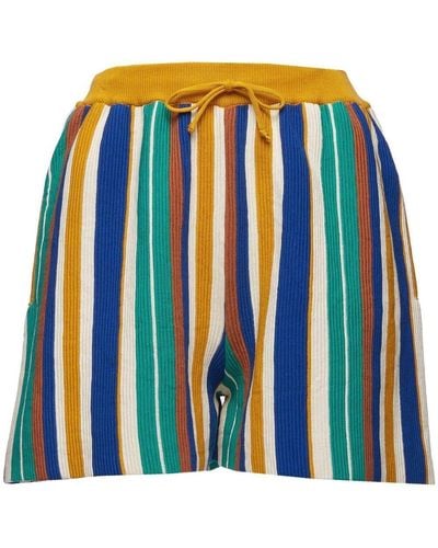 La DoubleJ Pantalones cortos a rayas multicolor - Azul