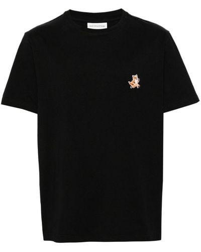 Maison Kitsuné Katoenen T-shirt - Zwart