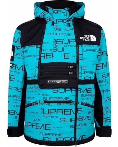 Supreme X The North Face Steep Tech Apogee Hooded Jacket - Blue