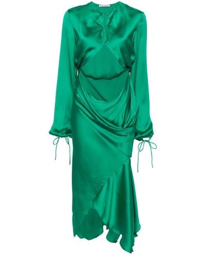 Acne Studios Cut-out silk dress - Verde