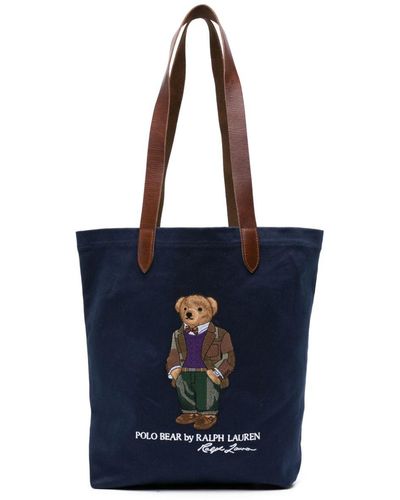 Polo Ralph Lauren Shopper mit Polo Bear-Stickerei - Blau