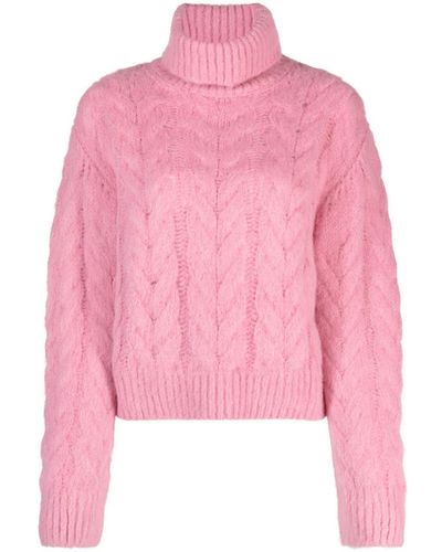 Stella McCartney Roll-neck Cable-knit Jumper - Pink