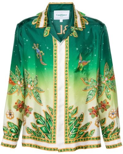 Casablancabrand Camisa Joyaux D'Afrique de seda - Verde