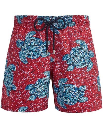 Vilebrequin Turtle-print Swim Shorts - Red