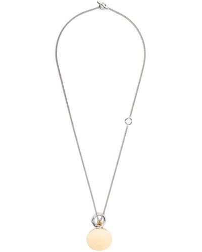 Jil Sander Two-tone Engraved Necklace - White