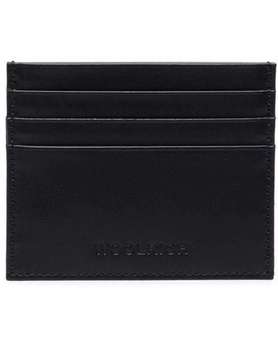 Woolrich Debossed-logo Leather Cardholder - Black