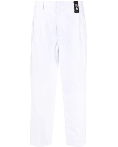 Versace Pantalones rectos de talle medio - Blanco