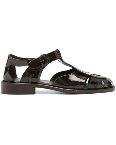 Hereu Cut-out Detail Leather Sandals - Black