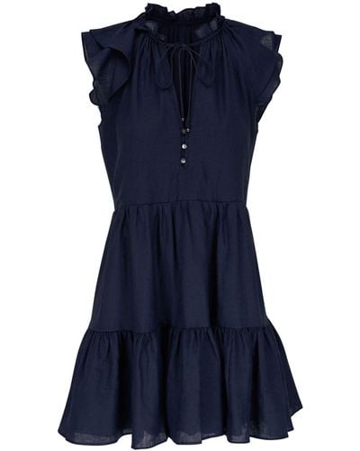 Veronica Beard Mini-jurk Met Ruches - Blauw