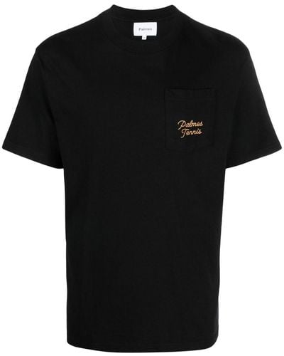 Palmes T-Shirt mit Logo-Print - Schwarz