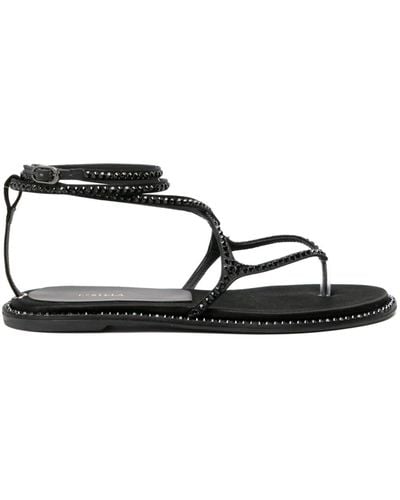 Le Silla Belen Crystal-embellished Flat Sandals - Black