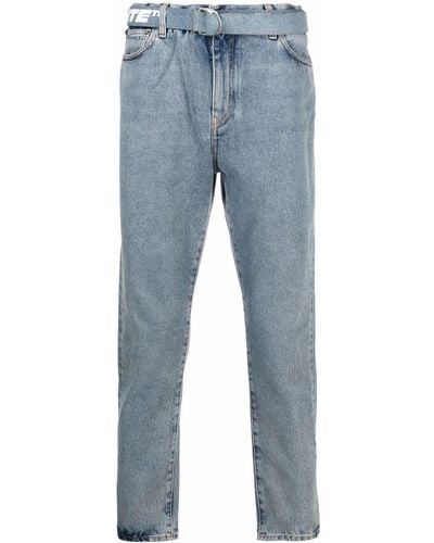 Off-White c/o Virgil Abloh Industrial-belt Cropped Jeans - Blue