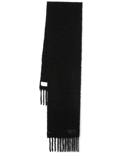 Filippa K Logo-patch Knitted Scarf - Black