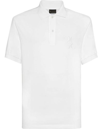 Billionaire Logo-embroidered Cotton Polo Shirt - White