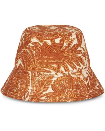 Etro Cappello Logo-embroidered Bucket Hat - Brown