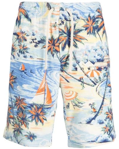Polo Ralph Lauren Shorts sportivi con stampa - Blu