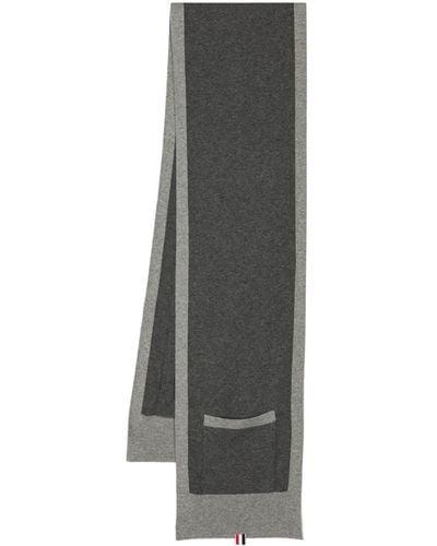 Thom Browne Patch-pocket Virgin-wool Scarf - Grey