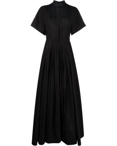 Giovanni bedin ショートスリーブ ギャザードレス - ブラック