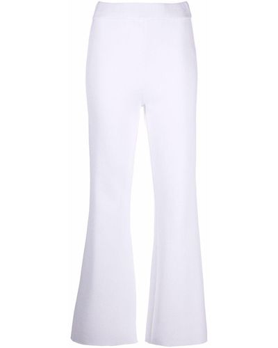 Charlott Flared Stretch-fit Trousers - White