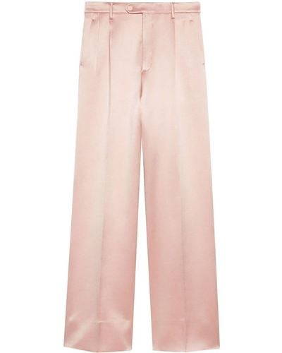 Gucci Pantalones rectos con pliegues - Rosa