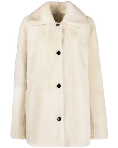 Jil Sander Wendbare Jacke aus Shearling - Natur