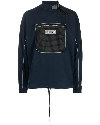 Iceberg Sweater Met Logopatch - Blauw