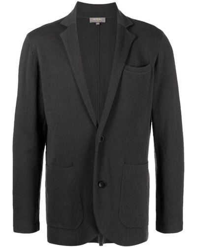N.Peal Cashmere Fine-knit V-neck Jacket - Black