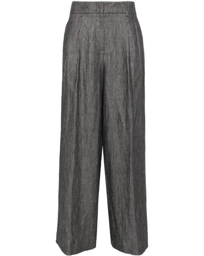 Peserico Pleat-detail Palazzo Trousers - Grey