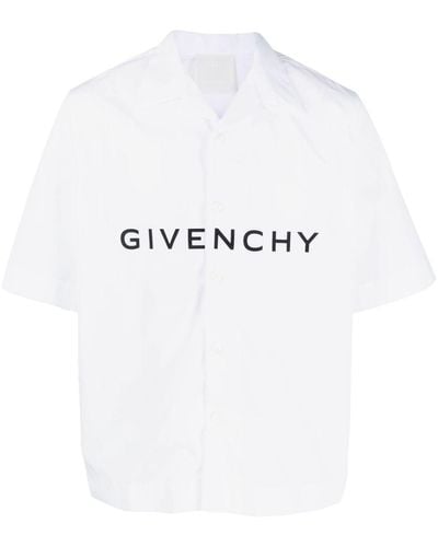 Givenchy Camisa con logo estampado y manga corta - Blanco