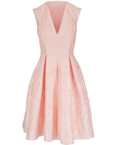 Talbot Runhof V-neck Sleeveless Dress - Pink