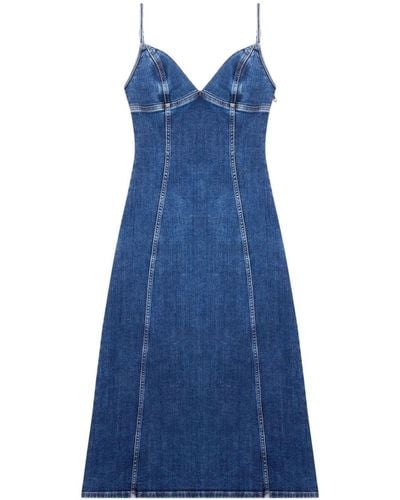 DIESEL De-fulvy-dress-d Denim Midi Dress - Blue
