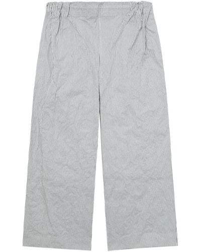 Hed Mayner Striped Cotton Trousers - Grey