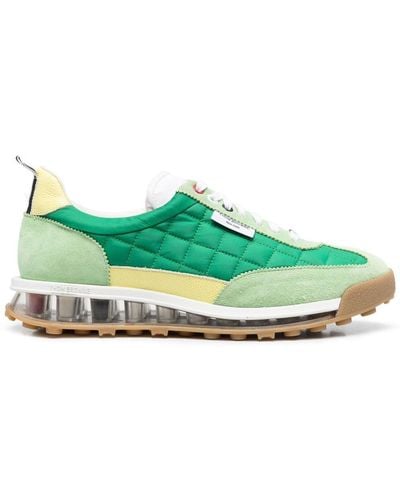 Thom Browne Tech Runner Quilted Sneakers - Green