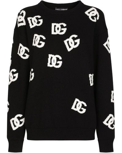 Dolce & Gabbana Jersey con logo DG - Negro