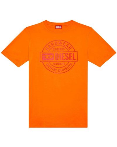 DIESEL T-just-l21 Cotton T-shirt - Orange