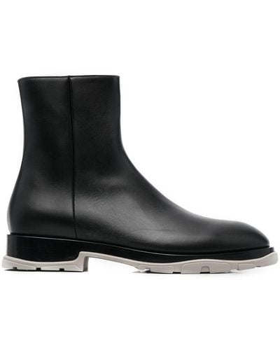 Alexander McQueen Ankle-length Leather Boots - Black