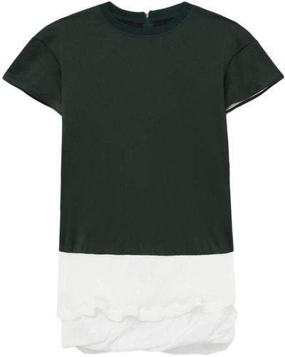 Toga Layered Ruffle-detail T-shirt - Green