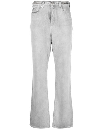 Karl Lagerfeld Chain-link Flared Jeans - Gray