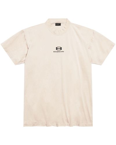 Balenciaga T-shirt Met Logoprint - Naturel