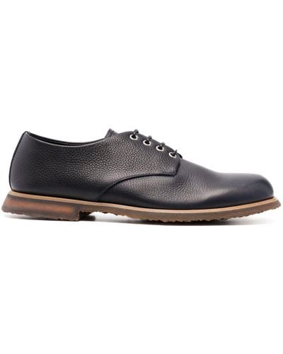 Premiata Pebbled-leather Derby Shoes - Grey