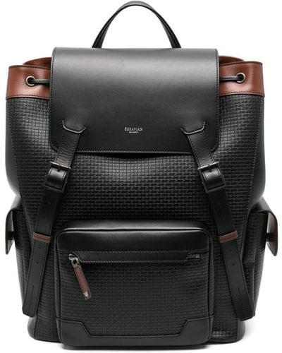 Serapian Large embossed backpack - Noir