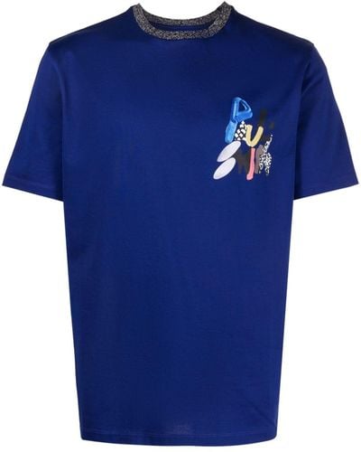Paul Smith T-shirt Met Logoprint - Blauw
